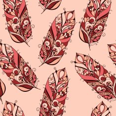 Vector seamless Pattern with feathers