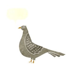 cartoon bird with speech bubble N407