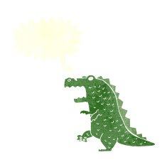 cartoon dinosaur with speech bubble N62