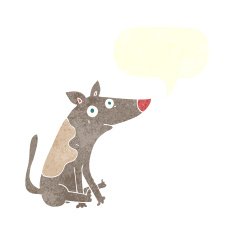 cartoon dog with speech bubble N66