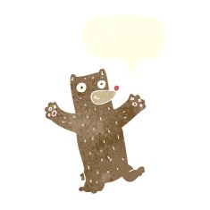 cartoon bear with speech bubble N56