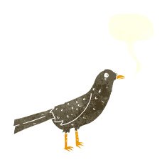 cartoon bird with speech bubble N409