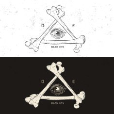 Retro vintage badge or logotype with skull N4