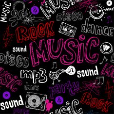 Black seamless music background N2