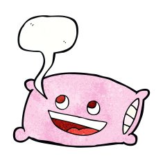 cartoon pillow with speech bubble N3