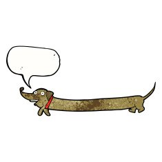 cartoon dachshund with speech bubble N21