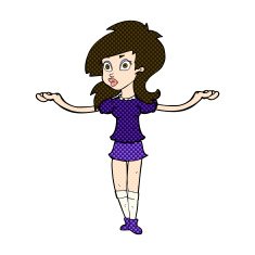 comic cartoon confused pretty girl N3