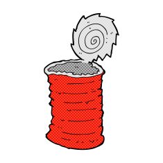 comic cartoon old tin can N3
