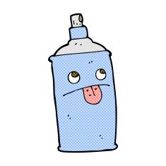comic cartoon spray can N27
