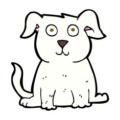 comic cartoon happy dog N25