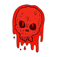 comic cartoon bloody skull