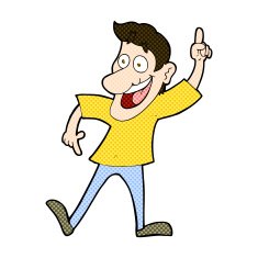 comic cartoon man with great idea N9