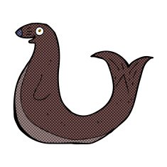 comic cartoon happy seal N6