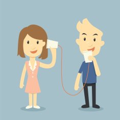 talking with cup telephone N2