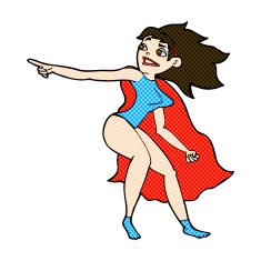 comic cartoon superhero woman pointing N3