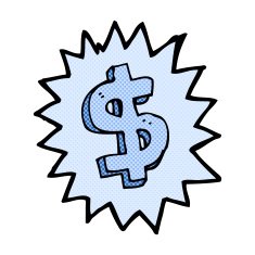 comic cartoon dollar symbol N2