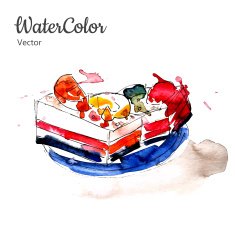 Vector hand painting watercolor dessert Eps10 N5