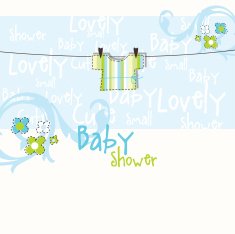Baby shower card N244