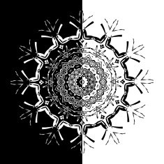 Lace black ethnic ornament drawn coal N2