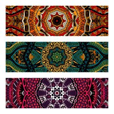 Abstract colorful ornamental ethnic banners