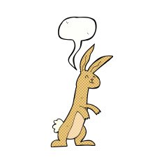 cartoon rabbit with speech bubble N146