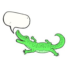 cartoon crocodile with speech bubble N51