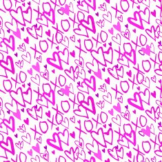 Pattern with hand painted hearts N31