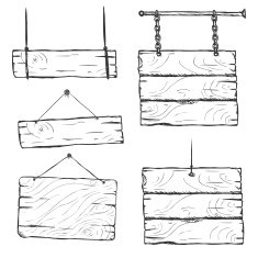 Vector Set of Sketch Signboards