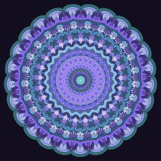 hand-drawing purple lace ornamental abstract background isolated on black cover
