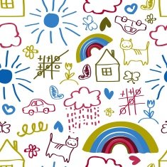Children drawing seamless pattern N8