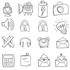 Computer Icon collection in Black and White