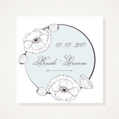 Event frame with outline poppies