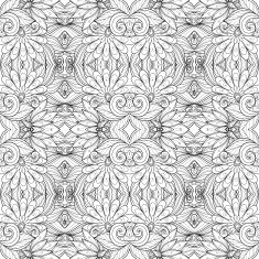 Seamless Monochrome Floral Pattern (Vector) N10