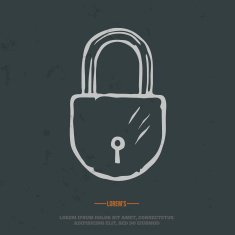 t-shirt graphic padlock illustration grunge on separate layer