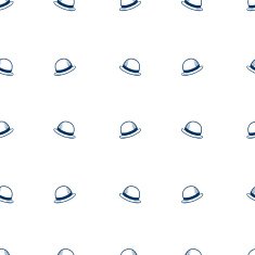 Vector hipster bowler hat old style seamless pattern N2
