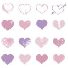 Vector Set of Sketch Hearts N4
