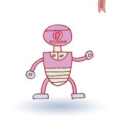Doodle Robot cartoon vector illustration N36