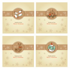 Vector set Christmas card with decorations