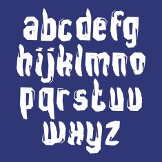 Handwritten white vector lowercase letters stylish letters set N3