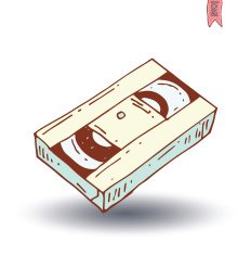 old vhas video tape icon vector illustration