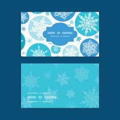 Vector round snowflakes Christmas snowflake silhouette pattern frame card template N6