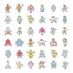 Doodle Robot cartoon vector illustration N38