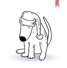 dog icon christmas- illustration