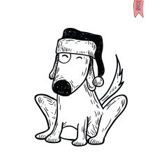 dog icon christmas- illustration N2