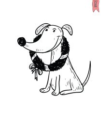 dog icon christmas- illustration N3