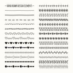 Hand drawn vector line border set and scribble design element N4