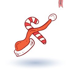 Set of red Santa Claus hats vector illustration N2