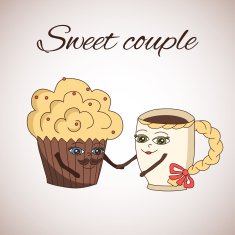 Coffee cup and cupcace N2