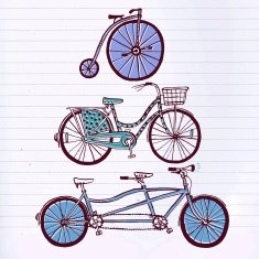Doodle vintage bicycle set N2