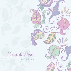 Decorative element Vector Floral Card